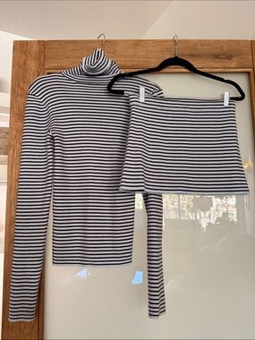 Frankie’s Bikinis Striped Brown and Blue Set